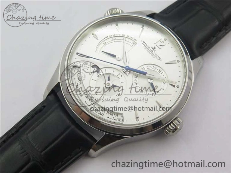 Master Geographic Real PR SS ZF 1:1 Best Edition White Dial on Black Leather Strap A939