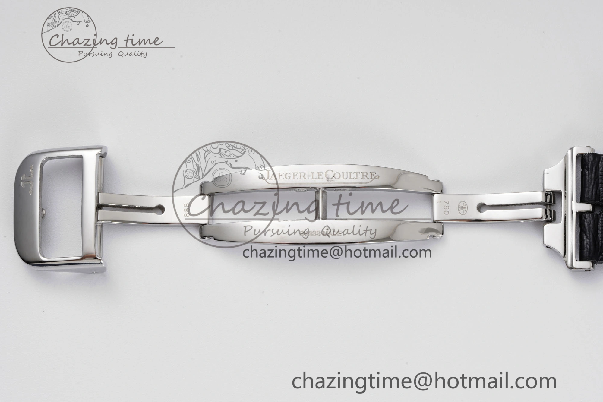 Master Grande Tradition SS Blue Revolves Dial Diamonds Bezel on Black Leather Strap