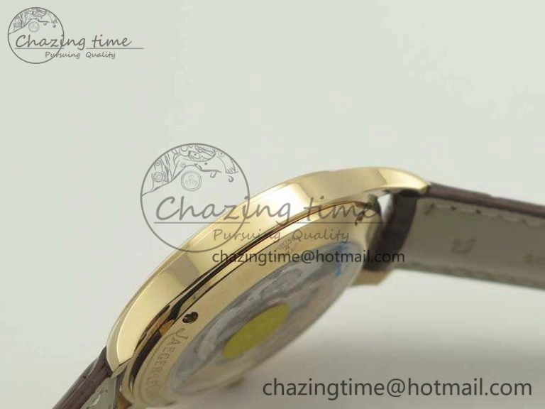 Master Grande Ultra Thin 1548420 RG ZF 1:1 Best Edition White Dial On Brown Leather Strap A899