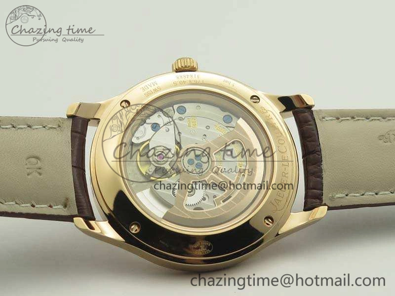 Master Grande Ultra Thin 1548420 RG ZF 1:1 Best Edition White Dial On Brown Leather Strap A899