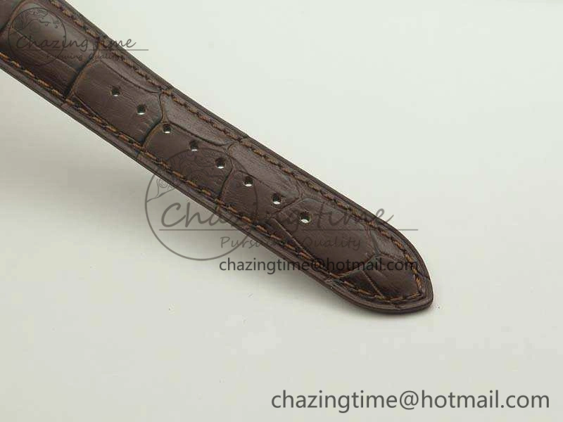 Master Grande Ultra Thin 1548420 RG ZF 1:1 Best Edition White Dial On Brown Leather Strap A899