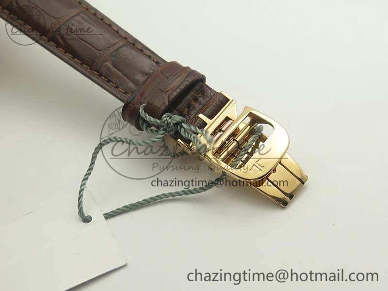Master Grande Ultra Thin 1548420 RG ZF 1:1 Best Edition White Dial On Brown Leather Strap A899