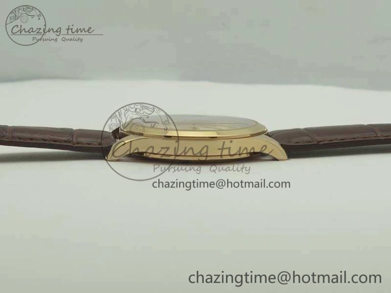 Master Grande Ultra Thin 1548420 RG ZF 1:1 Best Edition White Dial On Brown Leather Strap A899