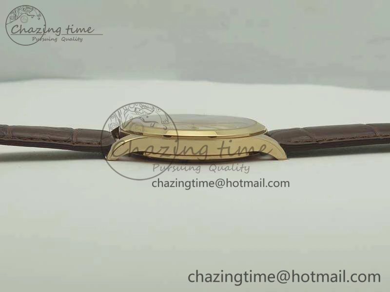 Master Grande Ultra Thin 1548420 RG ZF 1:1 Best Edition White Dial On Brown Leather Strap A899