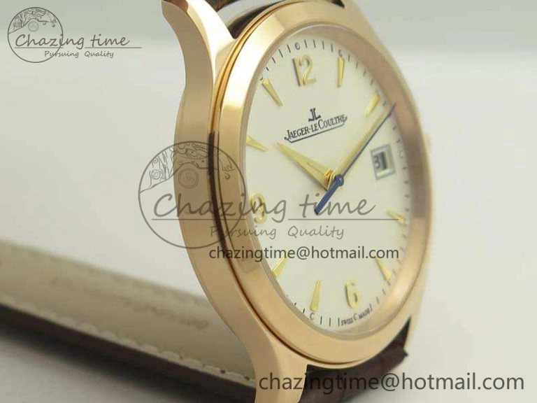 Master Grande Ultra Thin 1548420 RG ZF 1:1 Best Edition White Dial On Brown Leather Strap A899