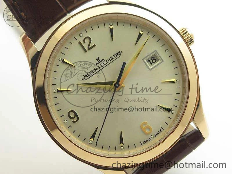Master Grande Ultra Thin 1548420 RG ZF 1:1 Best Edition White Dial On Brown Leather Strap A899