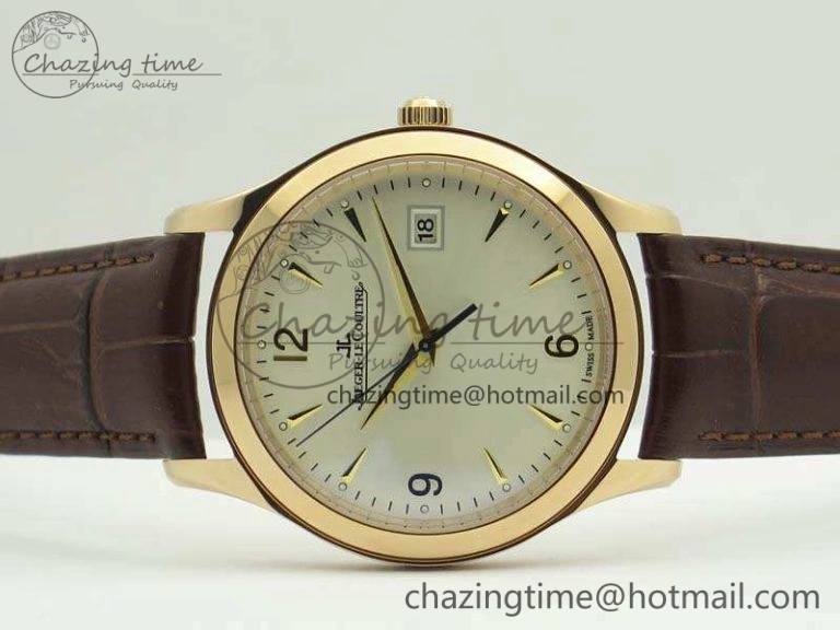 Master Grande Ultra Thin 1548420 RG ZF 1:1 Best Edition White Dial On Brown Leather Strap A899