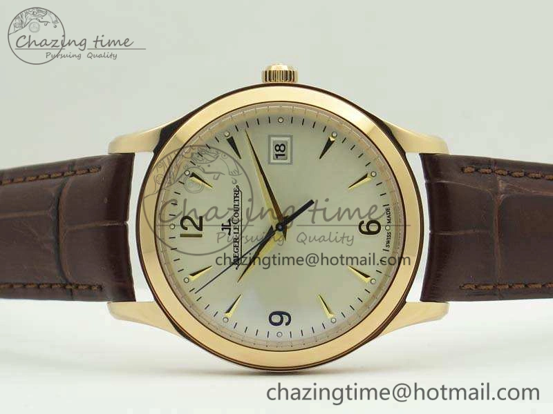 Master Grande Ultra Thin 1548420 RG ZF 1:1 Best Edition White Dial On Brown Leather Strap A899