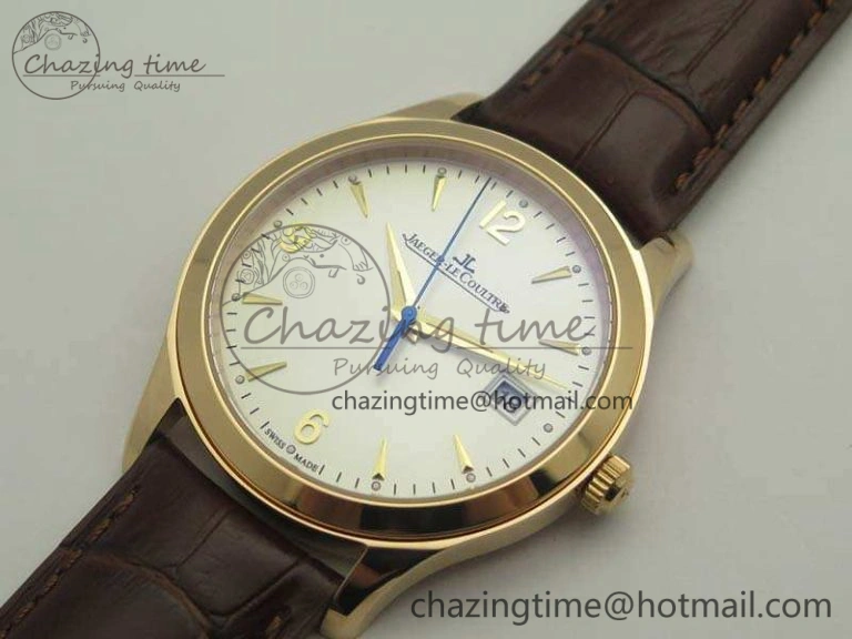 Master Grande Ultra Thin 1548420 RG ZF 1:1 Best Edition White Dial On Brown Leather Strap A899