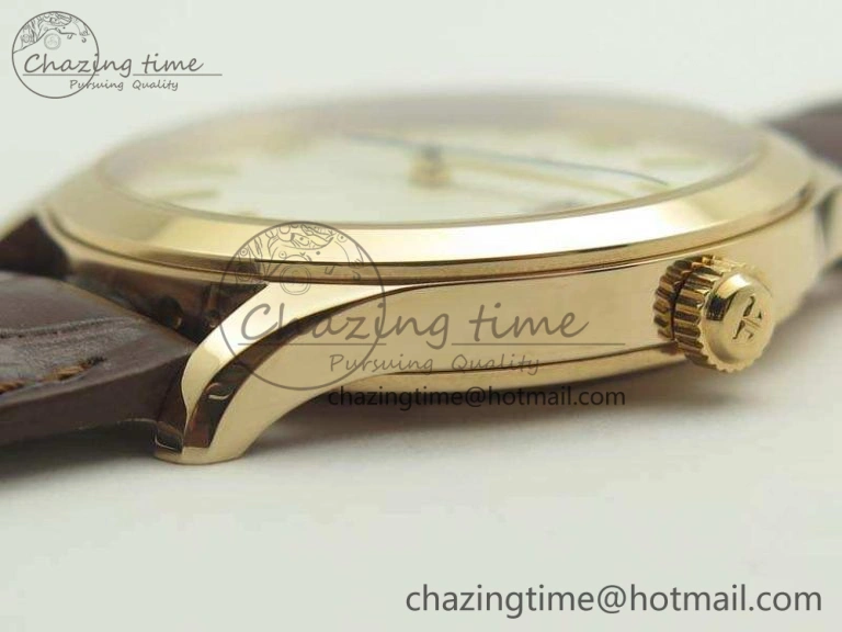 Master Grande Ultra Thin 1548420 RG ZF 1:1 Best Edition White Dial On Brown Leather Strap A899