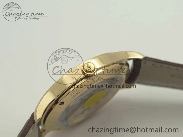 Master Grande Ultra Thin 1548420 RG ZF 1:1 Best Edition White Dial On Brown Leather Strap A899