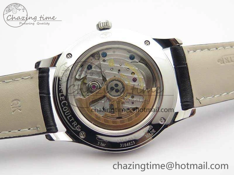 Master Grande Ultra Thin 1548420 SS ZF 1:1 Best Edition White Dial On Black Leather Strap A899