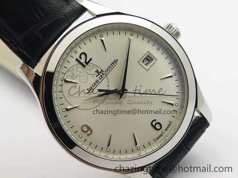 Master Grande Ultra Thin 1548420 SS ZF 1:1 Best Edition White Dial On Black Leather Strap A899