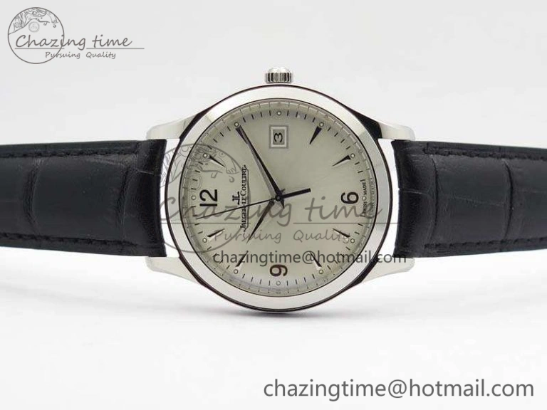 Master Grande Ultra Thin 1548420 SS ZF 1:1 Best Edition White Dial On Black Leather Strap A899