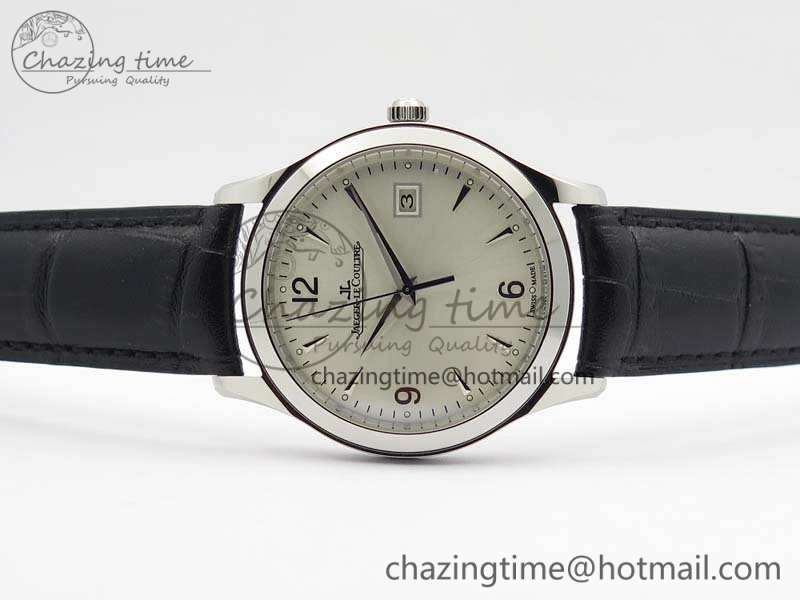 Master Grande Ultra Thin 1548420 SS ZF 1:1 Best Edition White Dial On Black Leather Strap A899