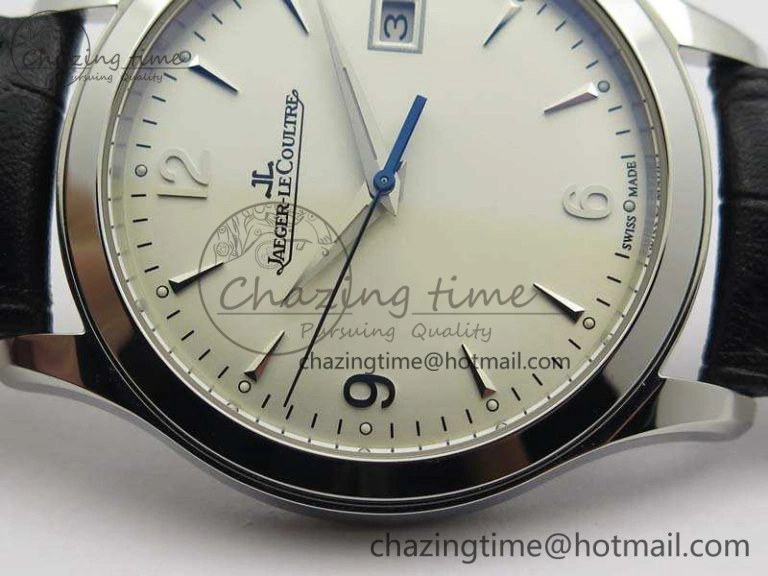 Master Grande Ultra Thin 1548420 SS ZF 1:1 Best Edition White Dial On Black Leather Strap A899
