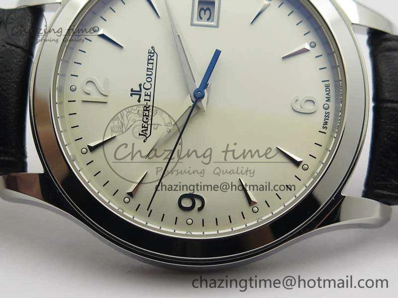 Master Grande Ultra Thin 1548420 SS ZF 1:1 Best Edition White Dial On Black Leather Strap A899
