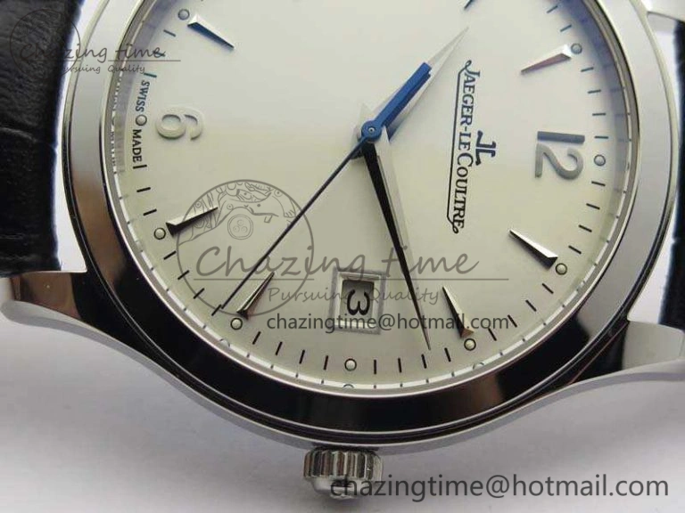 Master Grande Ultra Thin 1548420 SS ZF 1:1 Best Edition White Dial On Black Leather Strap A899