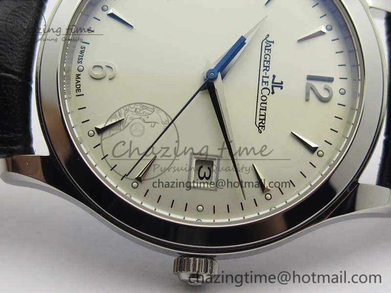 Master Grande Ultra Thin 1548420 SS ZF 1:1 Best Edition White Dial On Black Leather Strap A899