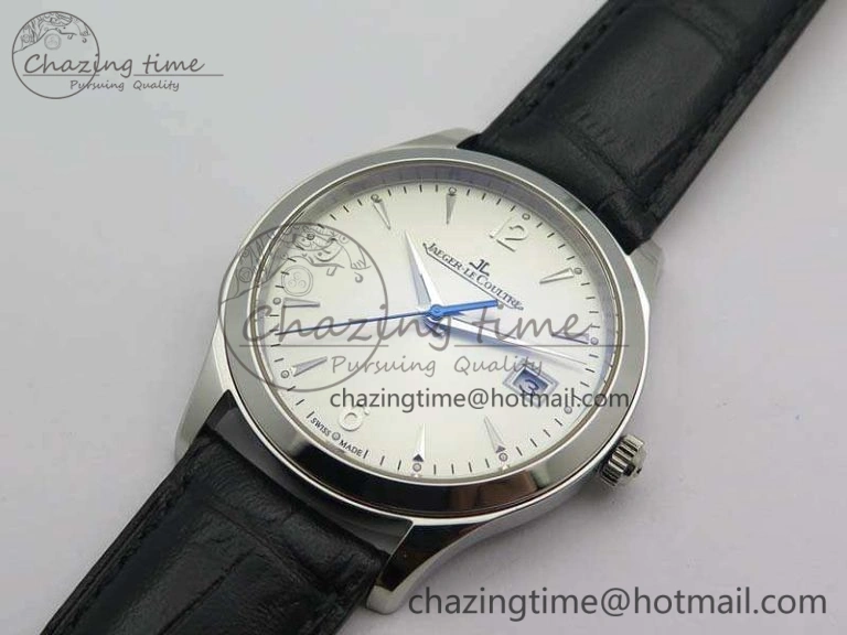Master Grande Ultra Thin 1548420 SS ZF 1:1 Best Edition White Dial On Black Leather Strap A899