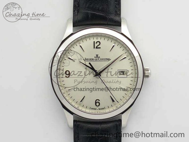 Master Grande Ultra Thin 1548420 SS ZF 1:1 Best Edition White Dial On Black Leather Strap A899