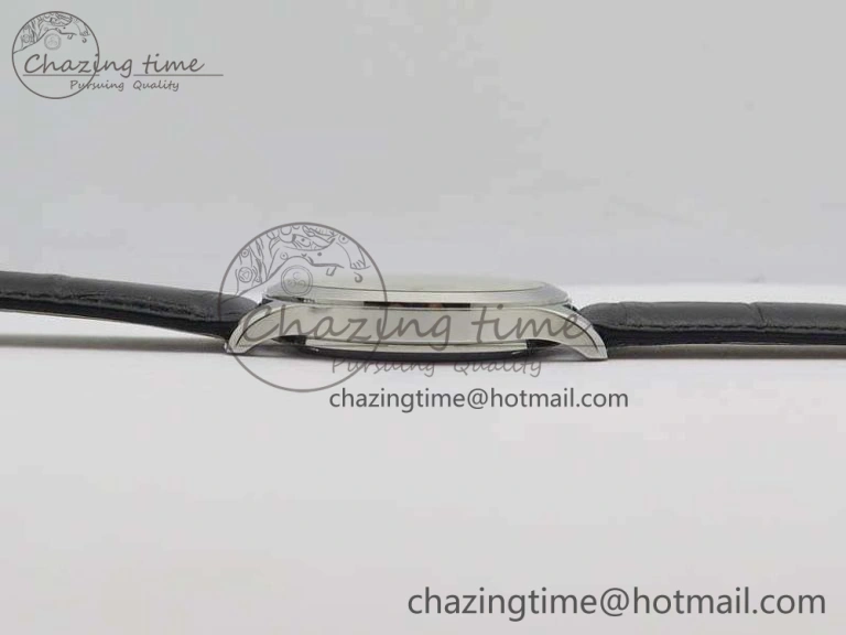 Master Grande Ultra Thin 1548420 SS ZF 1:1 Best Edition White Dial On Black Leather Strap A899