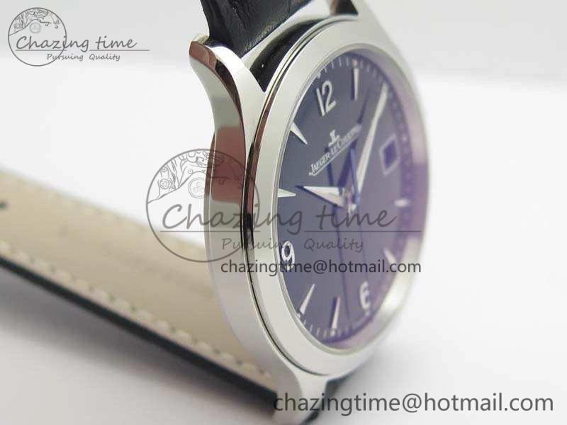 Master Grande Ultra Thin SS ZF Best Edition Black Dial On Black Leather Strap A899