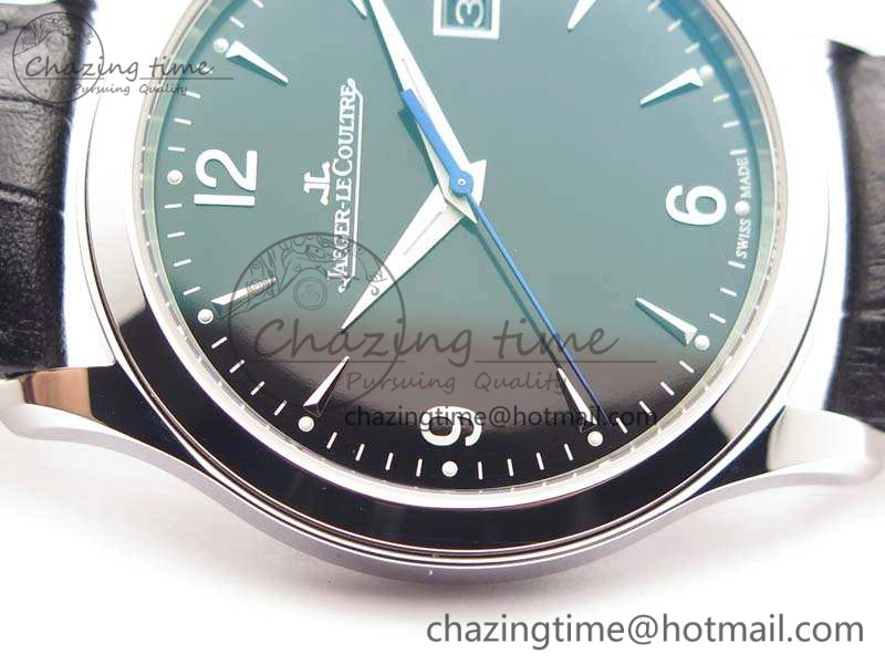 Master Grande Ultra Thin SS ZF Best Edition Black Dial On Black Leather Strap A899