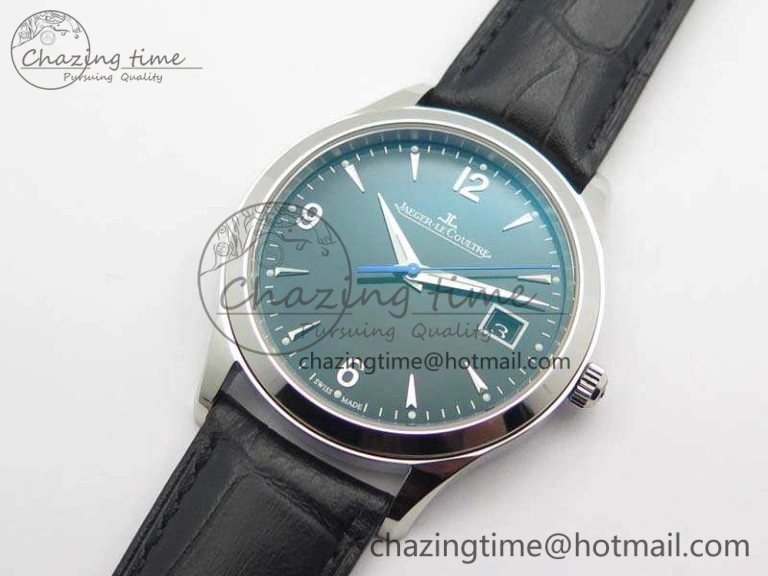 Master Grande Ultra Thin SS ZF Best Edition Black Dial On Black Leather Strap A899