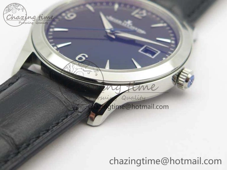Master Grande Ultra Thin SS ZF Best Edition Black Dial On Black Leather Strap A899
