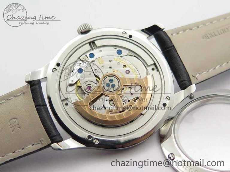 Master Grande Ultra Thin SS ZF Best Edition Black Dial On Black Leather Strap A899