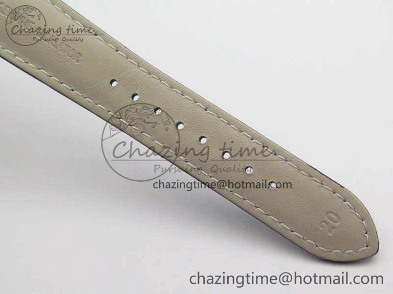 Master Grande Ultra Thin SS ZF Best Edition Black Dial On Black Leather Strap A899