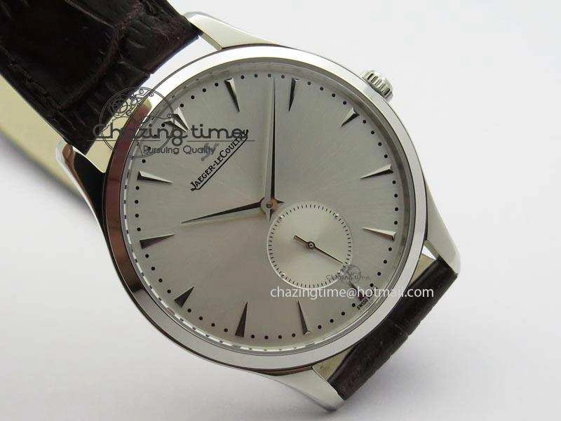 Master Grande Ultra Thin Small Second SS ZF 1:1 Best Edition White Dial On Brown Leather Strap A896