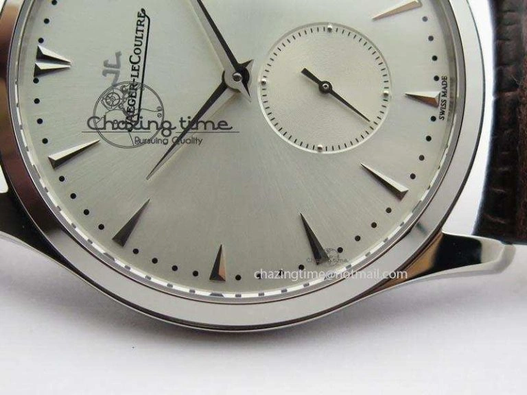 Master Grande Ultra Thin Small Second SS ZF 1:1 Best Edition White Dial On Brown Leather Strap A896