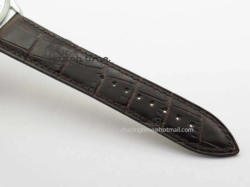 Master Grande Ultra Thin Small Second SS ZF 1:1 Best Edition White Dial On Brown Leather Strap A896