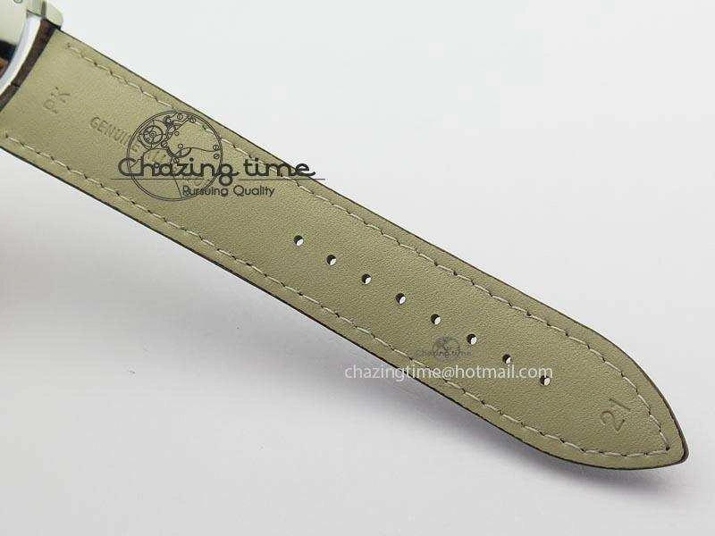 Master Grande Ultra Thin Small Second SS ZF 1:1 Best Edition White Dial On Brown Leather Strap A896