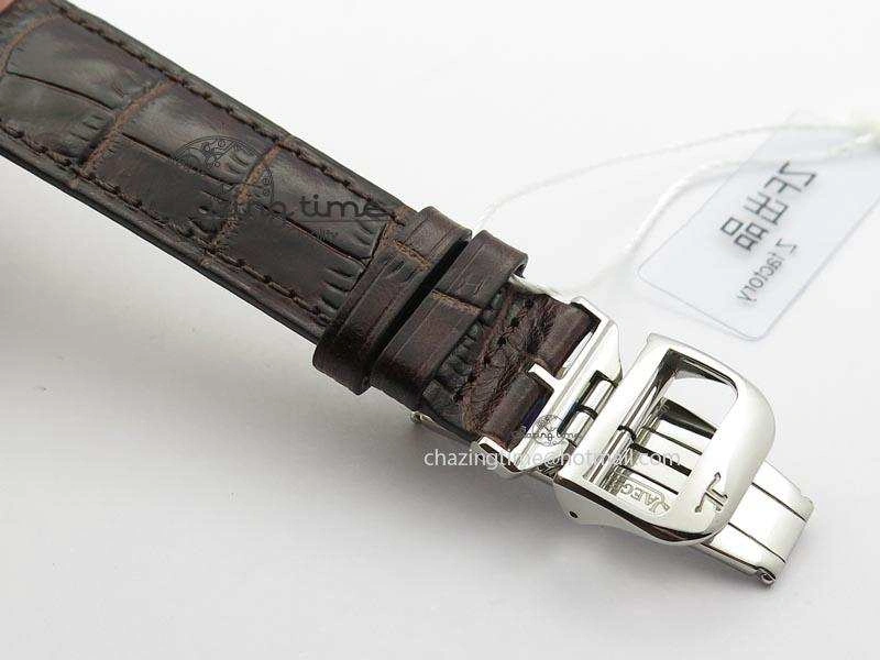 Master Grande Ultra Thin Small Second SS ZF 1:1 Best Edition White Dial On Brown Leather Strap A896