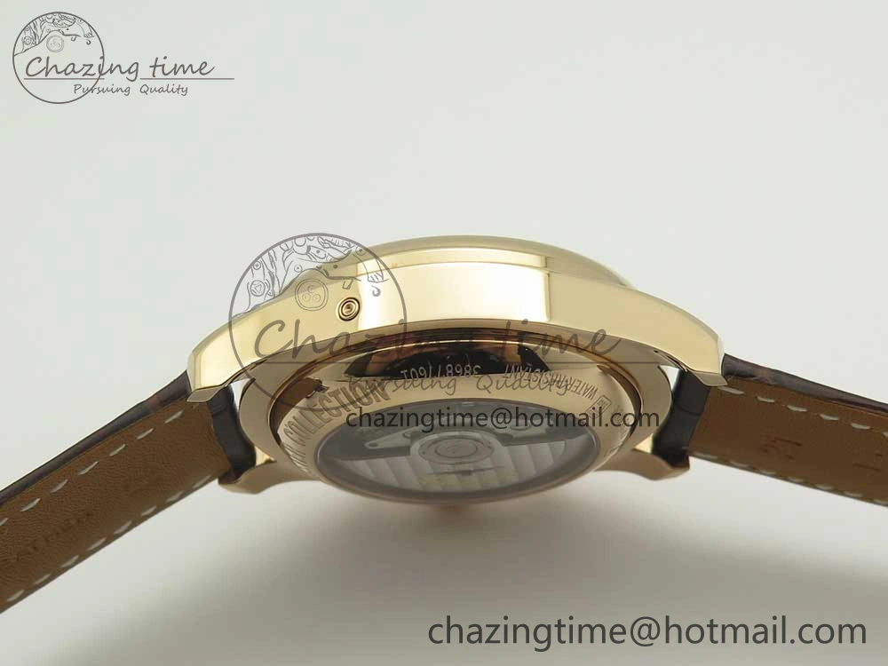 Master Moonphase Chronograph RG GSF 1:1 Best Edition White Dial on Brown Leather Strap A7751