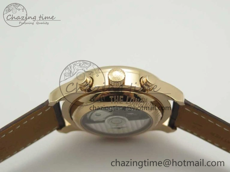 Master Moonphase Chronograph RG GSF 1:1 Best Edition White Dial on Brown Leather Strap A7751