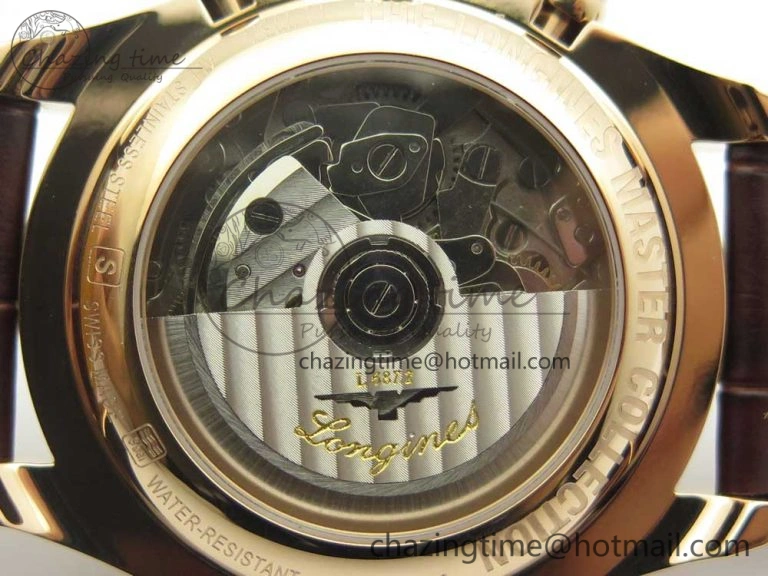 Master Moonphase Chronograph RG GSF 1:1 Best Edition White Dial on Brown Leather Strap A7751