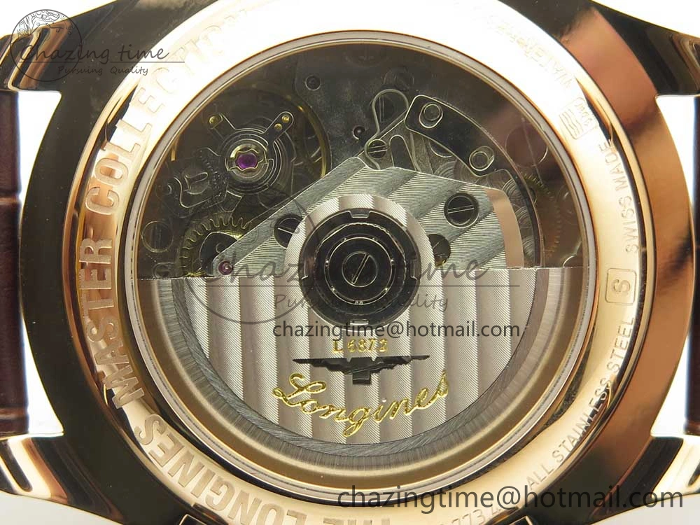 Master Moonphase Chronograph RG GSF 1:1 Best Edition White Dial on Brown Leather Strap A7751