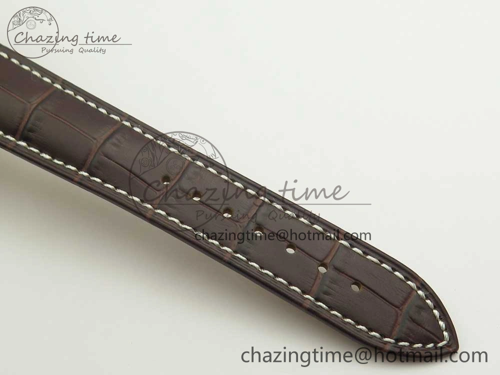 Master Moonphase Chronograph RG GSF 1:1 Best Edition White Dial on Brown Leather Strap A7751