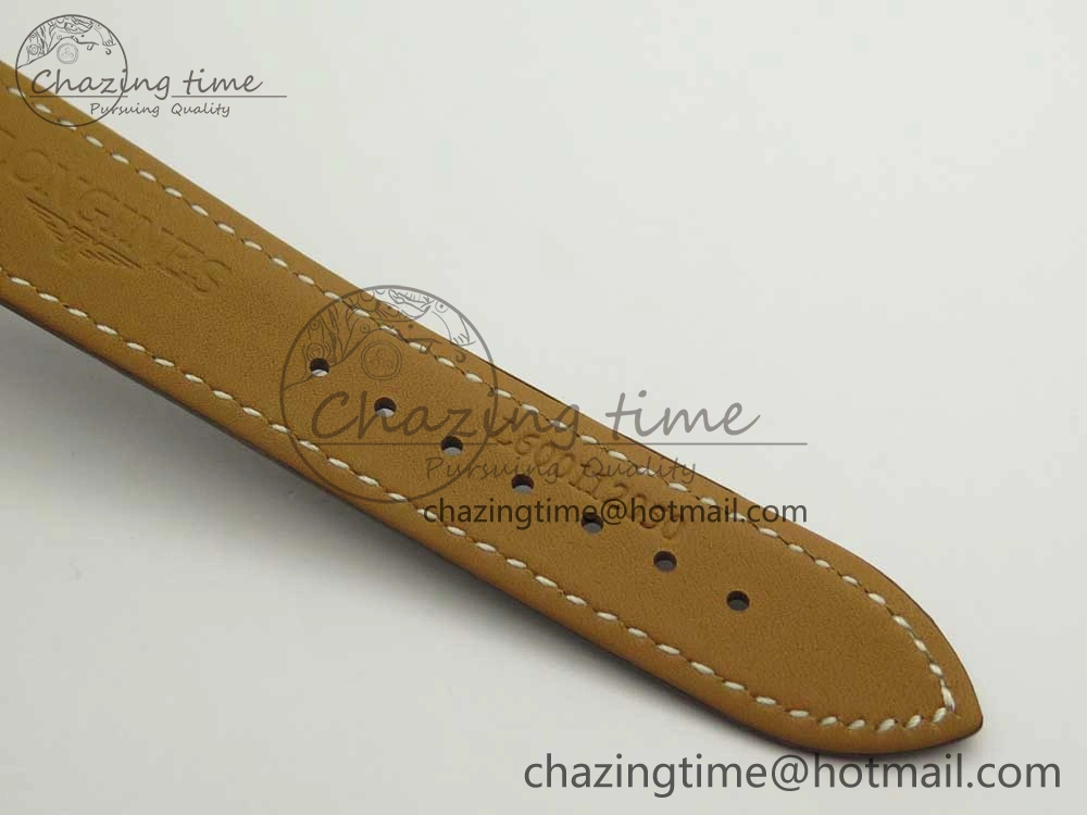 Master Moonphase Chronograph RG GSF 1:1 Best Edition White Dial on Brown Leather Strap A7751