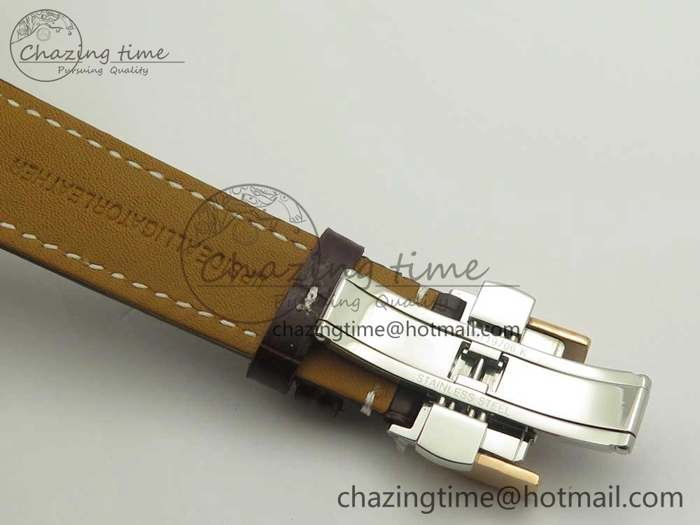 Master Moonphase Chronograph RG GSF 1:1 Best Edition White Dial on Brown Leather Strap A7751