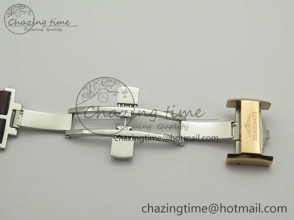 Master Moonphase Chronograph RG GSF 1:1 Best Edition White Dial on Brown Leather Strap A7751