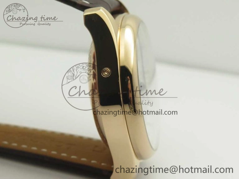 Master Moonphase Chronograph RG GSF 1:1 Best Edition White Dial on Brown Leather Strap A7751