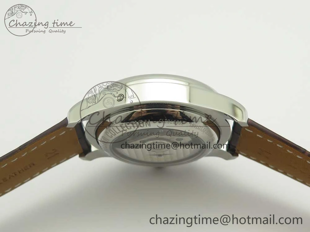 Master Moonphase Chronograph SS GSF 1:1 Best Edition White Dial on Brown Leather Strap A7751