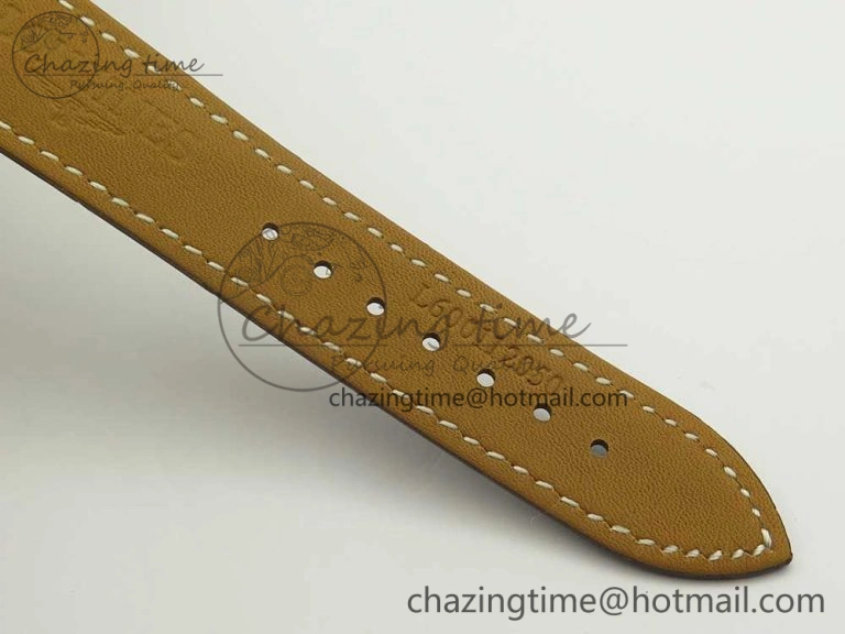 Master Moonphase Chronograph SS GSF 1:1 Best Edition White Dial on Brown Leather Strap A7751