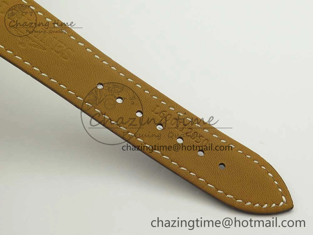 Master Moonphase Chronograph SS GSF 1:1 Best Edition White Dial on Brown Leather Strap A7751