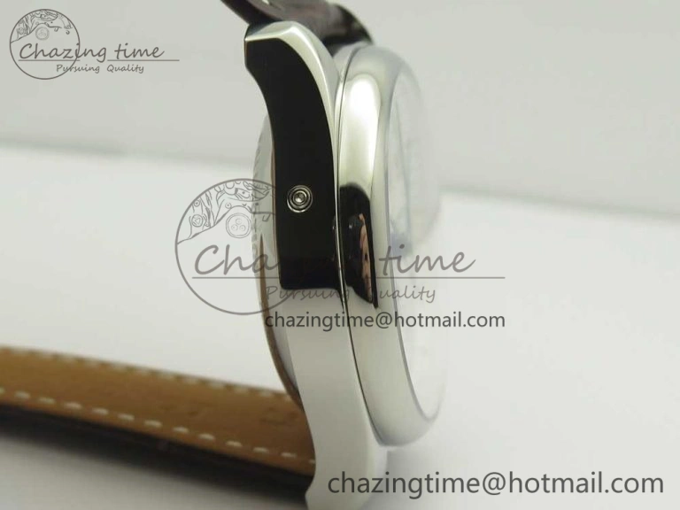 Master Moonphase Chronograph SS GSF 1:1 Best Edition White Dial on Brown Leather Strap A7751